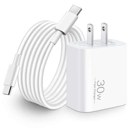 30W Apple Fast Charger for iPad Pro 12.9/11 2022/2021/2020/2018, iPad 10th, iPad Air 5th/4th, iPad Mini 6, Pixel 7/6/5, USB C Power Adapter Wall Charger Block with 6FT Type C to C Fast Charging Cable