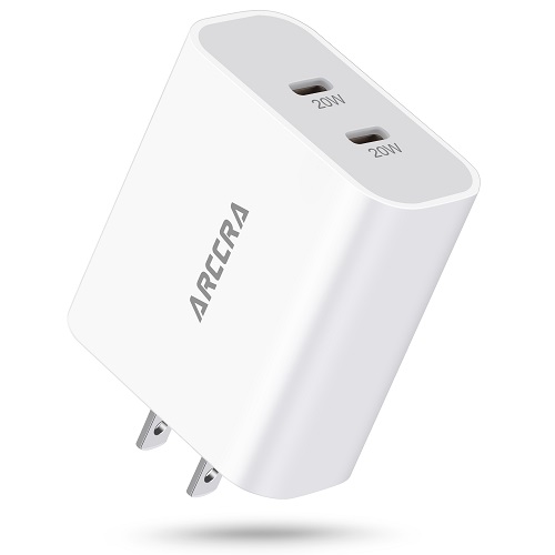 USB C Wall Charger Block, 40W Dual Port USB-C PD 3.0 Power Adapter, Double Port Type C Fast Charging Block for iPhone 14/13/12/11 Pro Max, XS/XR/X, iPad, Samsung S23/S22/S21/S20, Google Pixel 7 6 Pro