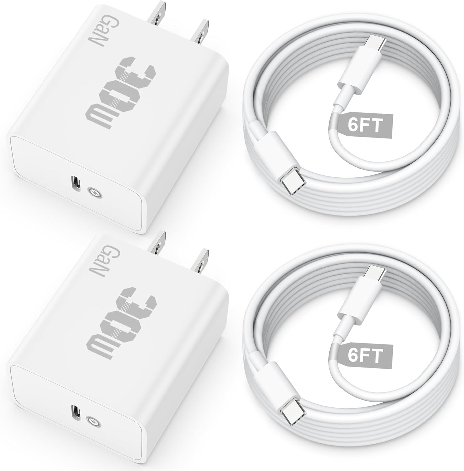 ARCCRA Charger for iPhone 16/15 Charger Fast Charging, 2 Pack 30W GaN USB C iPhone 16 15 Pro Max Charger Block & 6FT Type C Cable Cord for iPhone 16/16 Plus/16 Pro Max/15/15 Pro Max, iPad Pro, Pixel 9