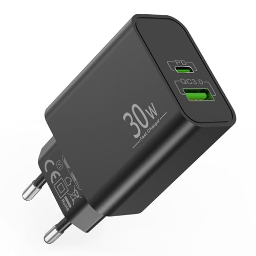ARCCRA 30W 2-Port USB-C USB-A Ladegerät Schnellladegerät für Samsung Galaxy S26 S25 S24 S23 S22 Ultra FE 5G, A56 A54, iPhone 17 16 15, Pixel Handy Netzteil  PD/QC Stecker USBC Super Fast Charger