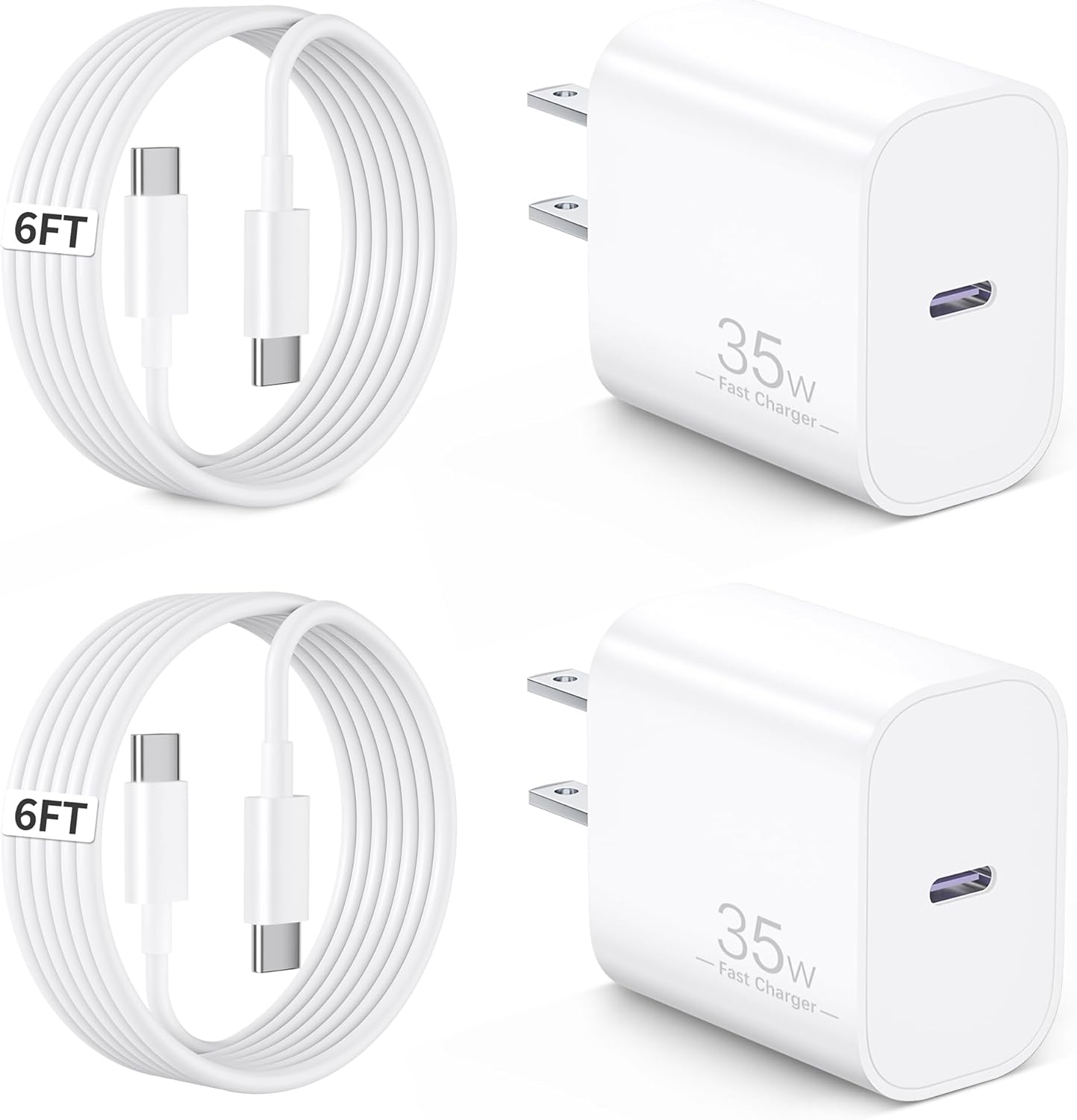 for Google Pixel Charger Fast Charging, 2 Pack 35W Type C Super Fast Wall Charger Block with 6FT USB C to C Cable Cord for Google Pixel 10/10 Pro/10 Pro XL/9/9 Pro XL/Fold/8/8a/8 Pro/7/7a/6/5/4/3 XL
