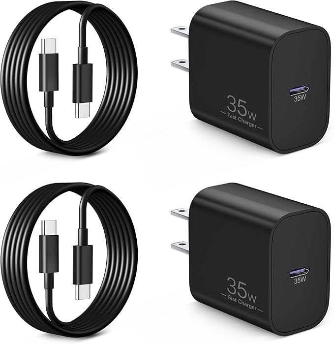 35W USB C Fast Charger for Google Pixel 10/10 Pro/10 Pro XL/9/9 Pro XL/Fold/8/8a/8 Pro/7/7a/6/5/4/3 XL, 2 Pack 35Watt Type C Super Fast Wall Charger Block Power Adapter + 3FT USB-C to C Charging Cable